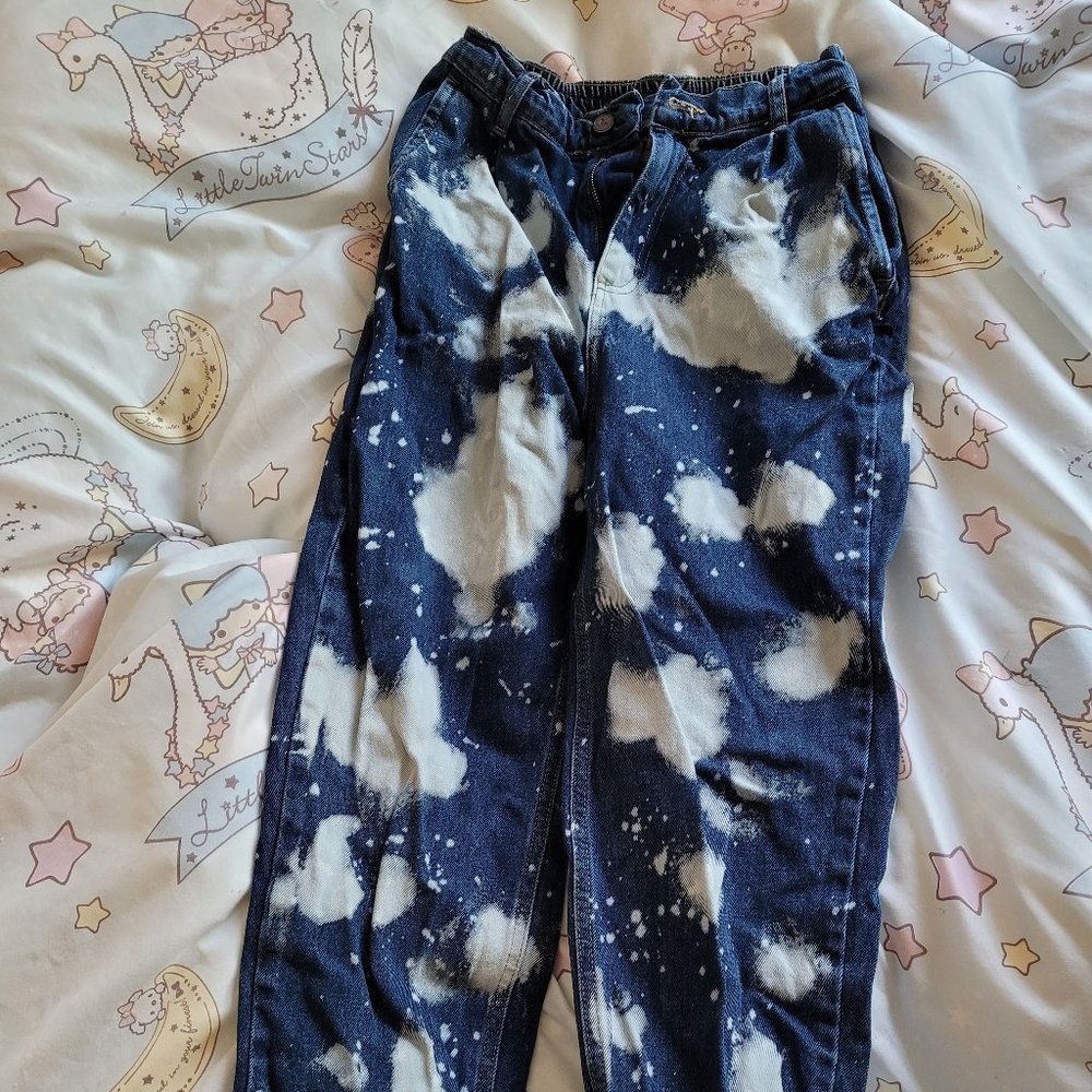 Lazy Oaf Gem bleach spatter jeans size 16